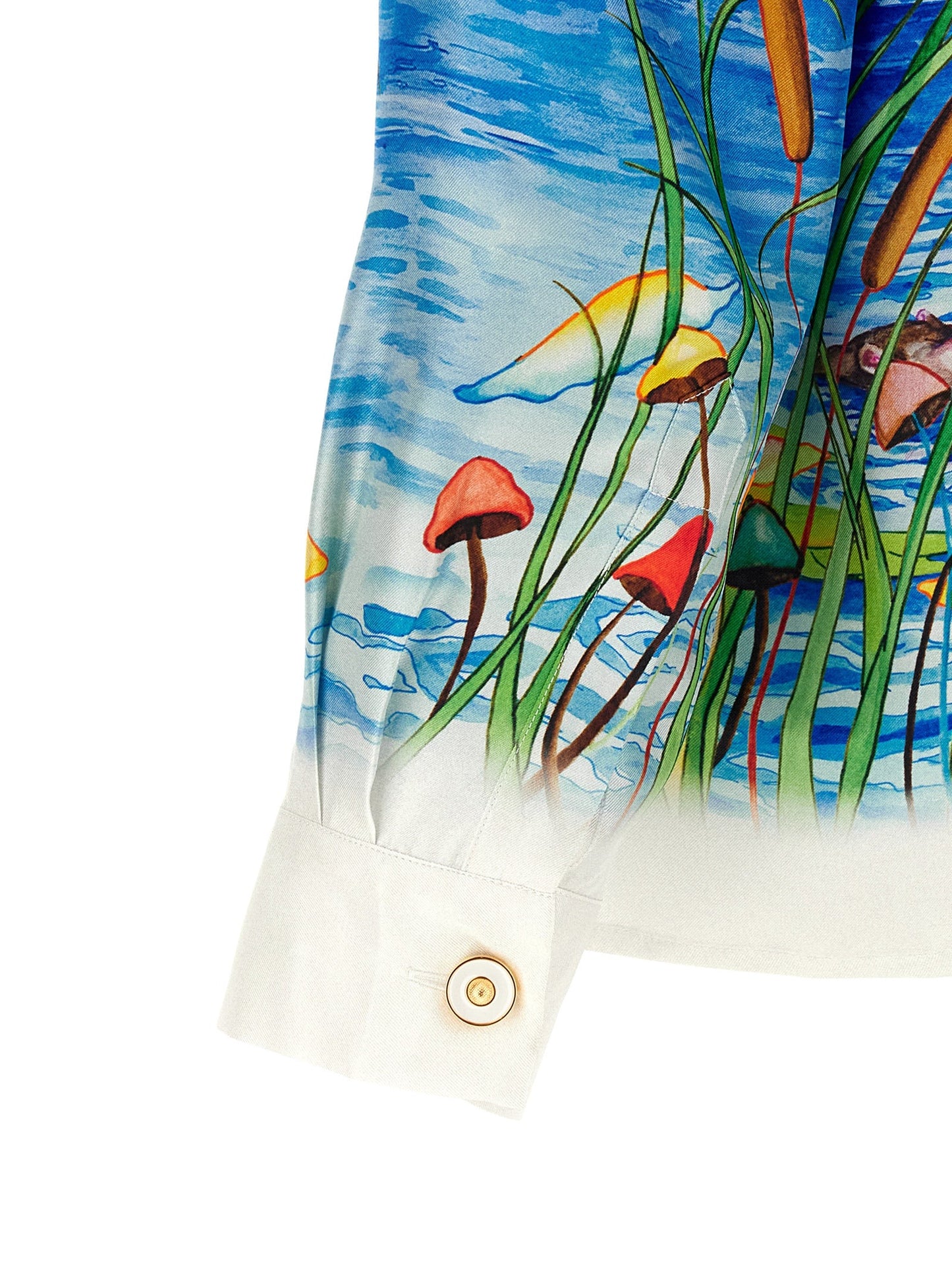 Casablanca Egypt As It Was Print Silk Shirt — Multicolor