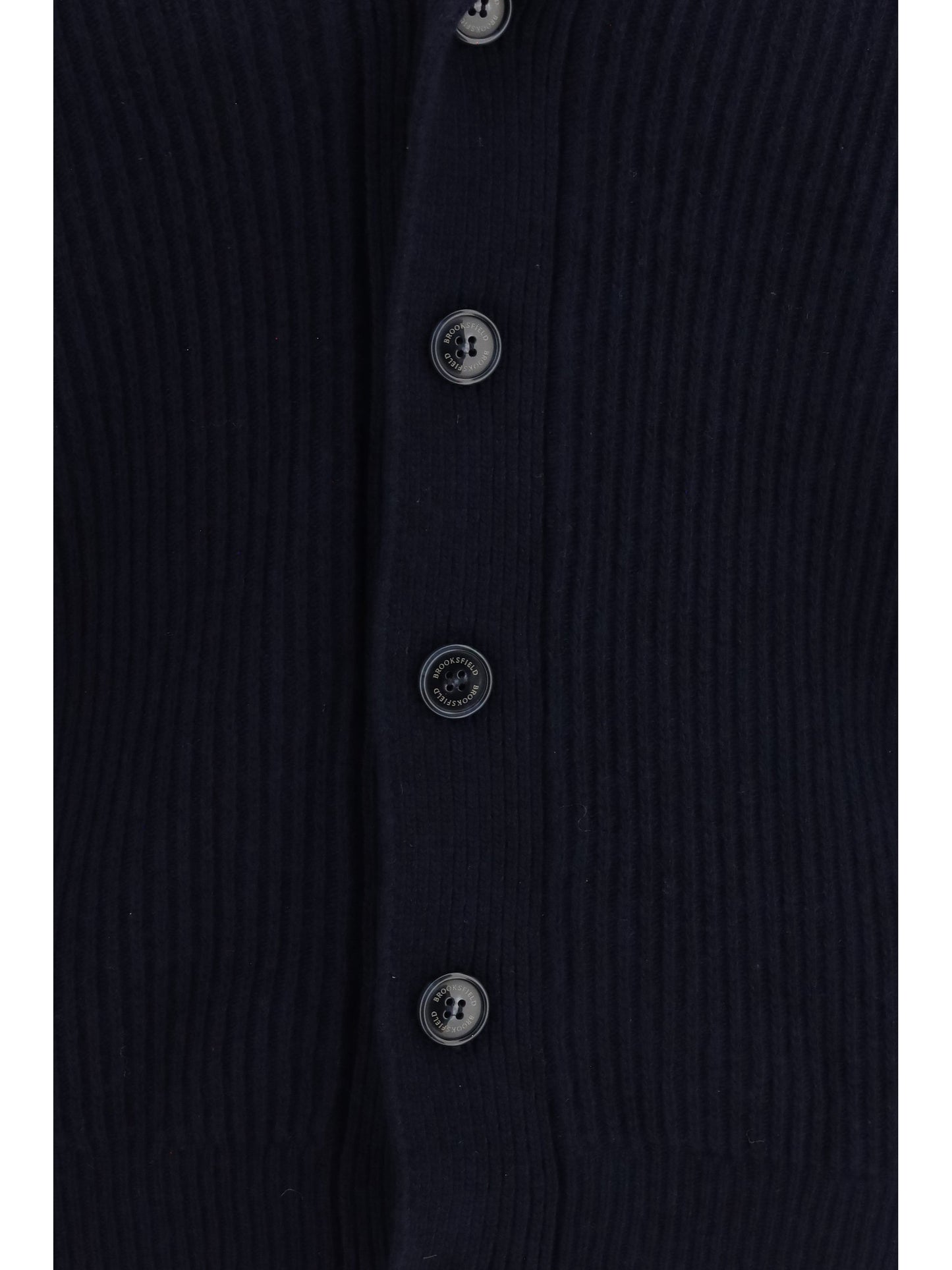 Brooksfield Virgin Wool Shawl Collar Cardigan — Navy