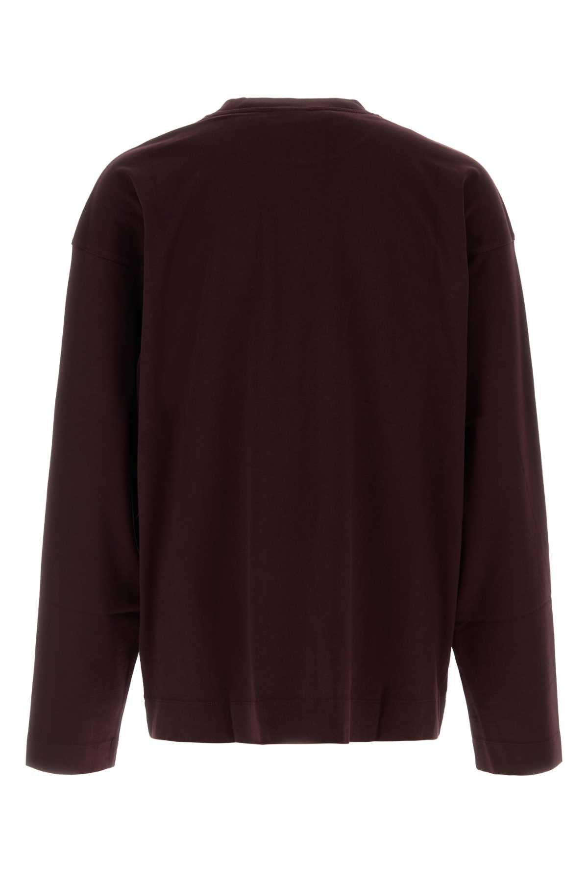 Dries Van Noten Cotton Oversize T-Shirt — Burgundy