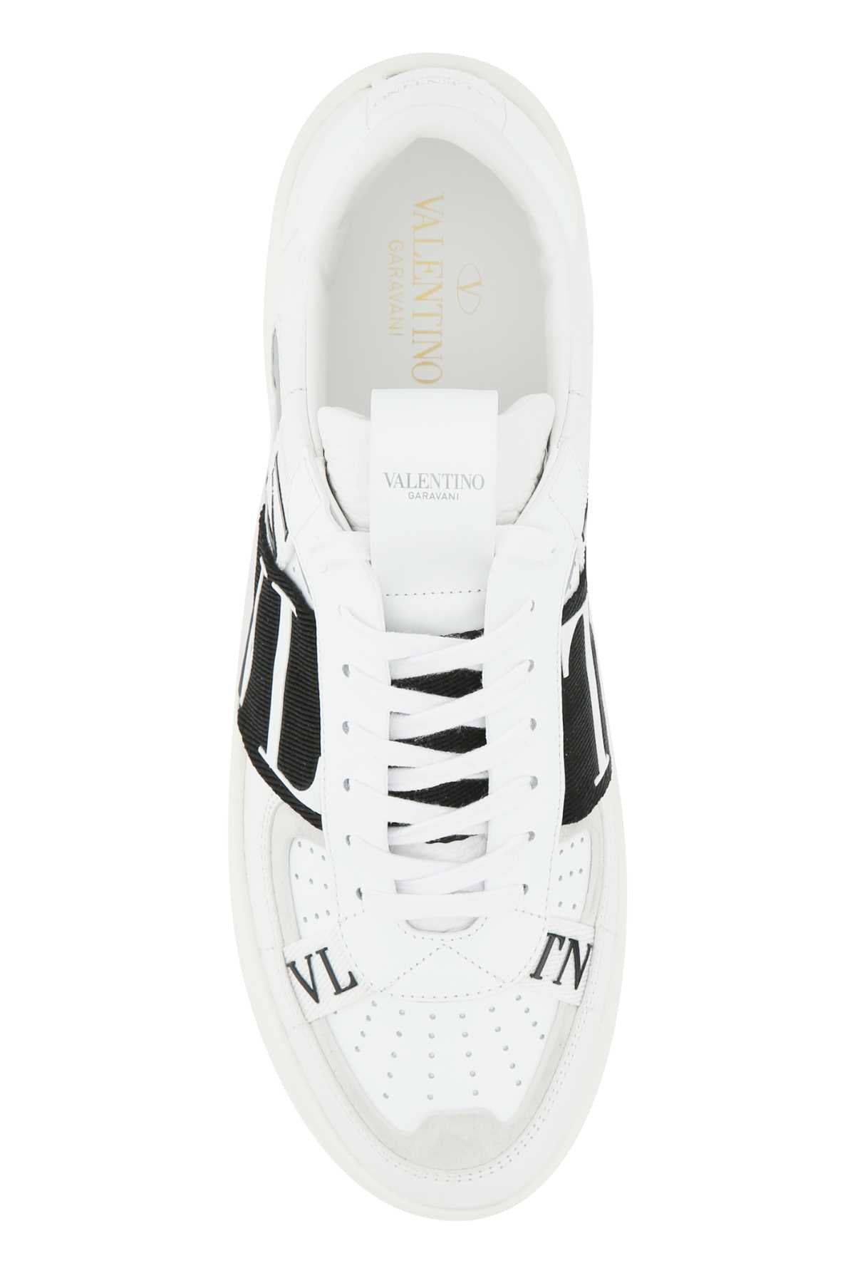Valentino Garavani Color-Block Calf Leather Sneaker — White