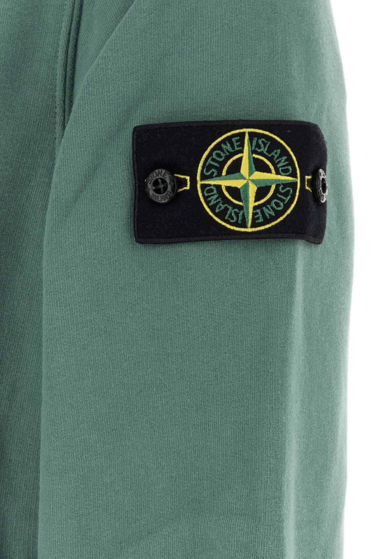 Stone Island Cotton-Jersey Hoodie — Green