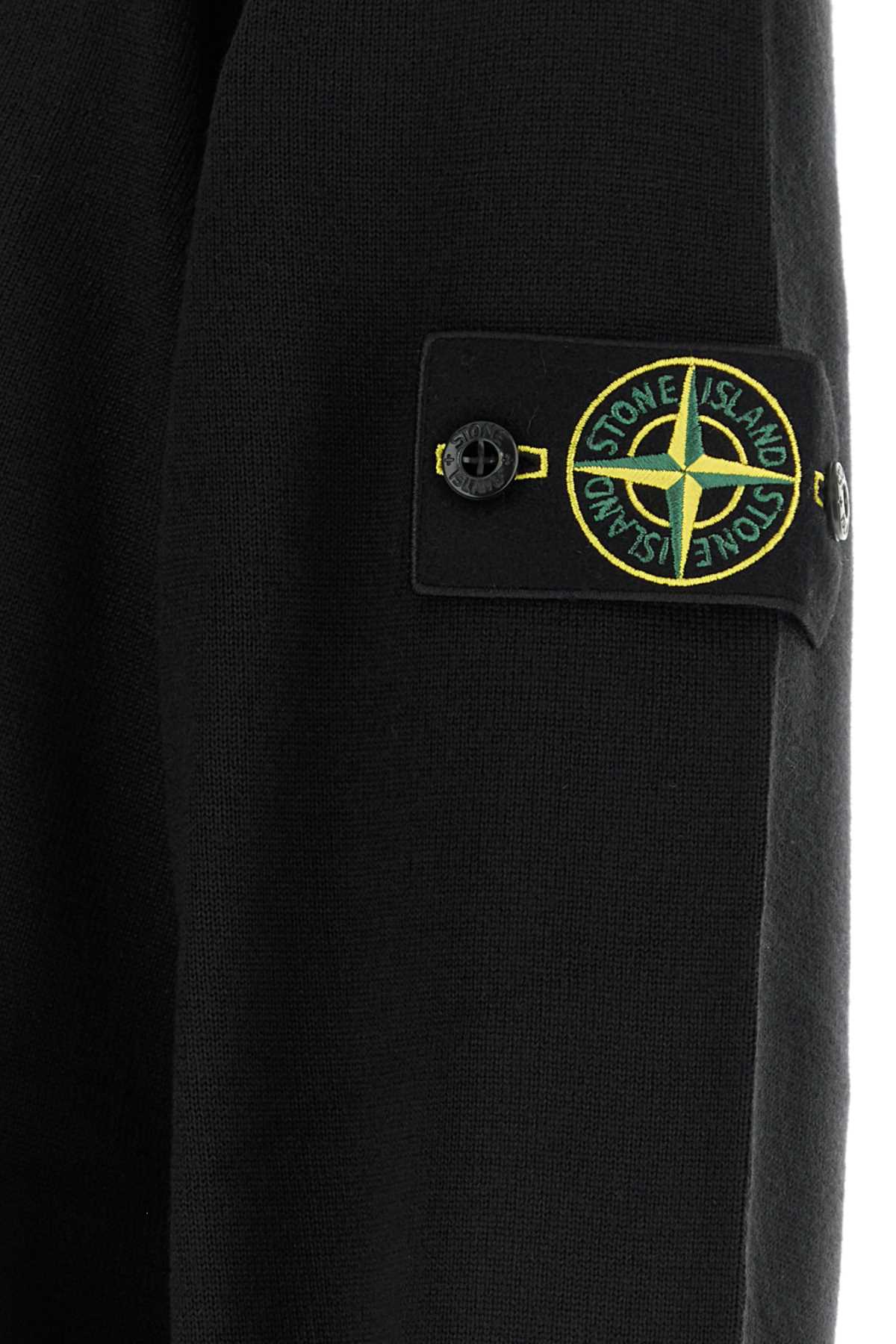 Stone Island Virgin Wool Sweater — Black