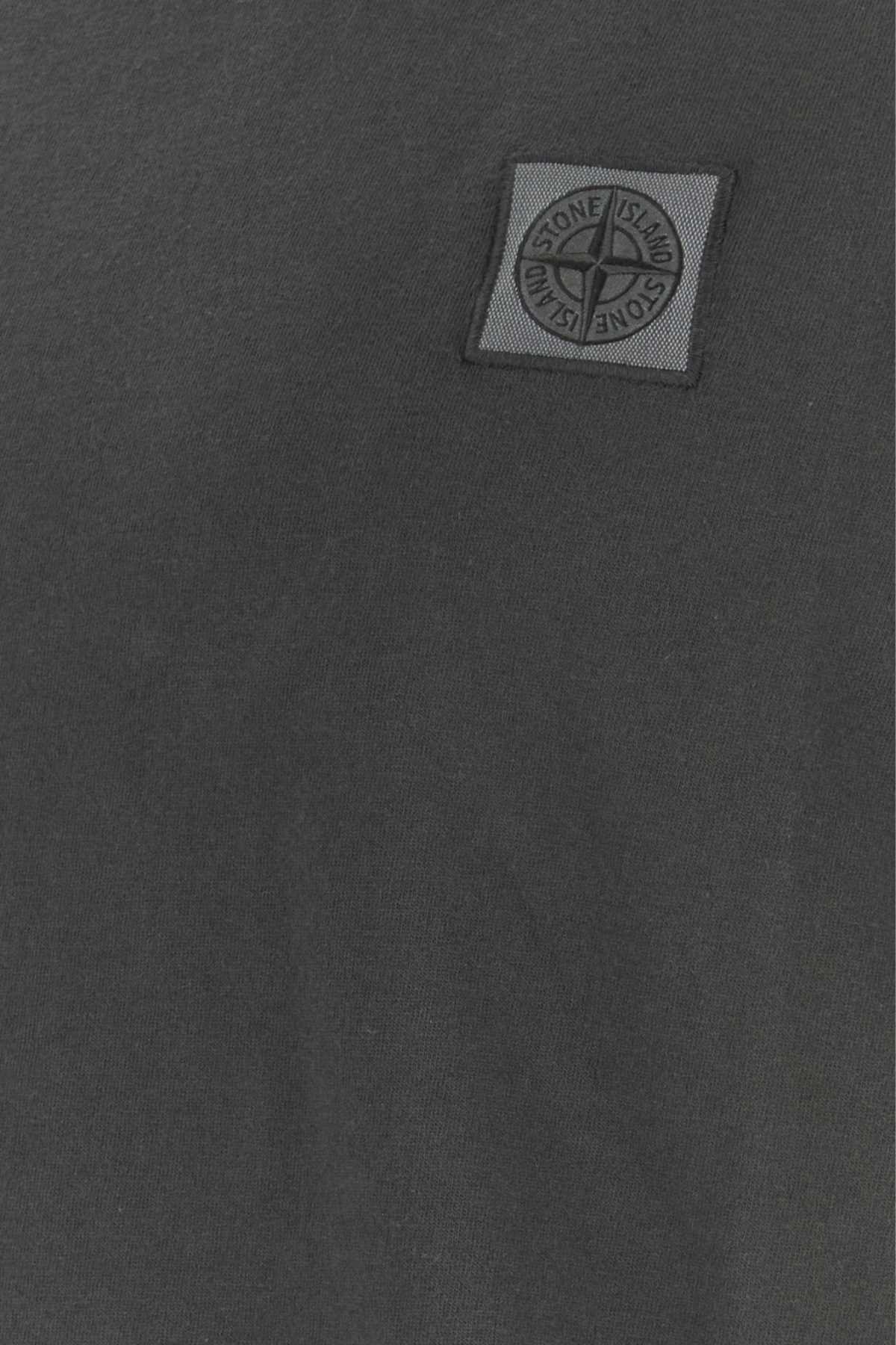 Stone Island Logo-Embroidered Cotton T-shirt — Gray