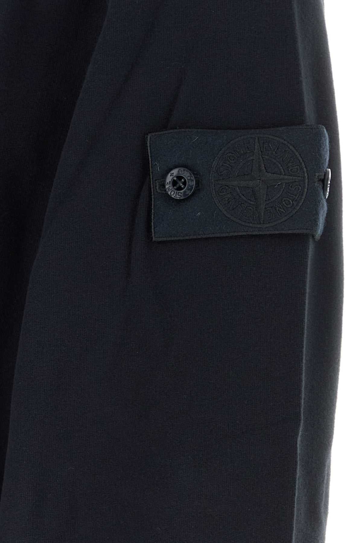 Stone Island Cotton-Elastane Crewneck Sweatshirt — Navy