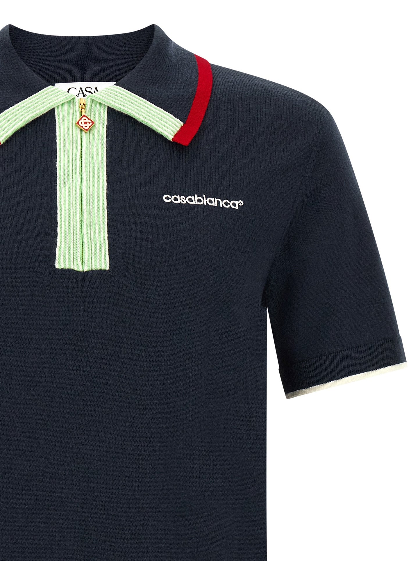 Casablanca Merino Wool Polo Shirt — Navy