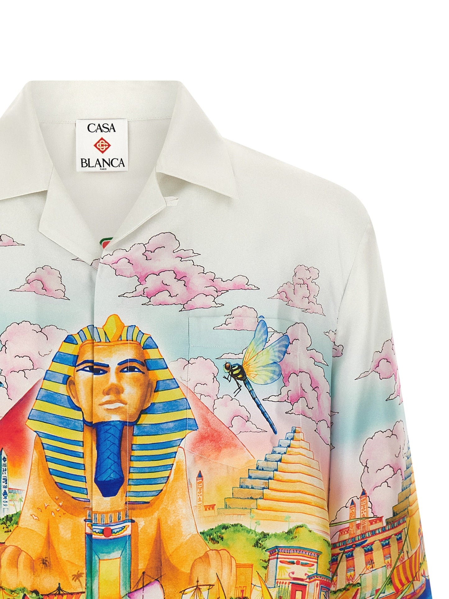 Casablanca Egypt As It Was Print Silk Shirt — Multicolor