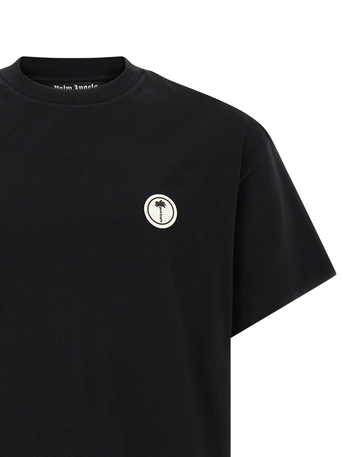Palm Angels Logo-Embroidered Cotton T-Shirt — Black