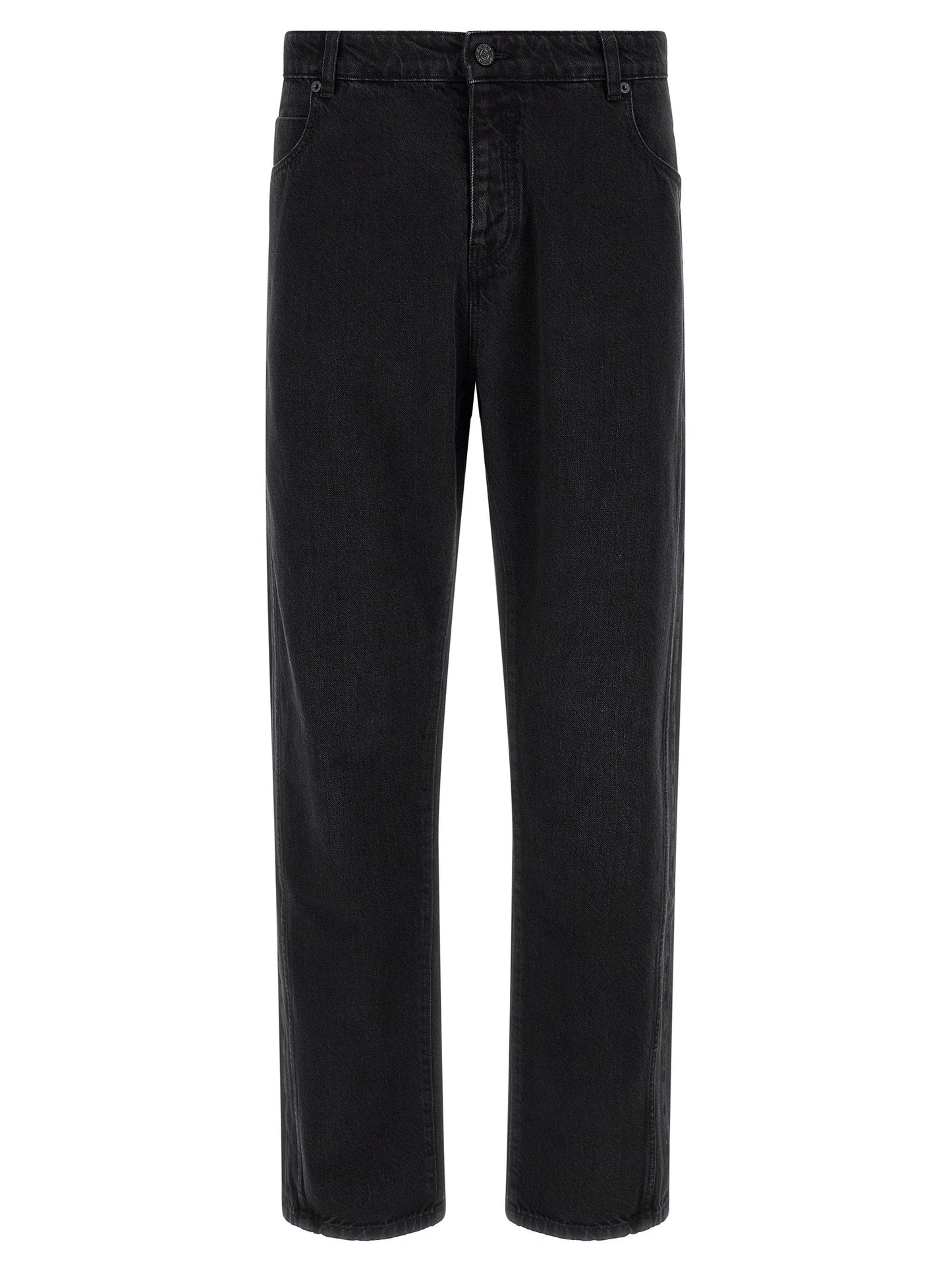 Balmain Black Straight-Leg Denim Jeans — Black
