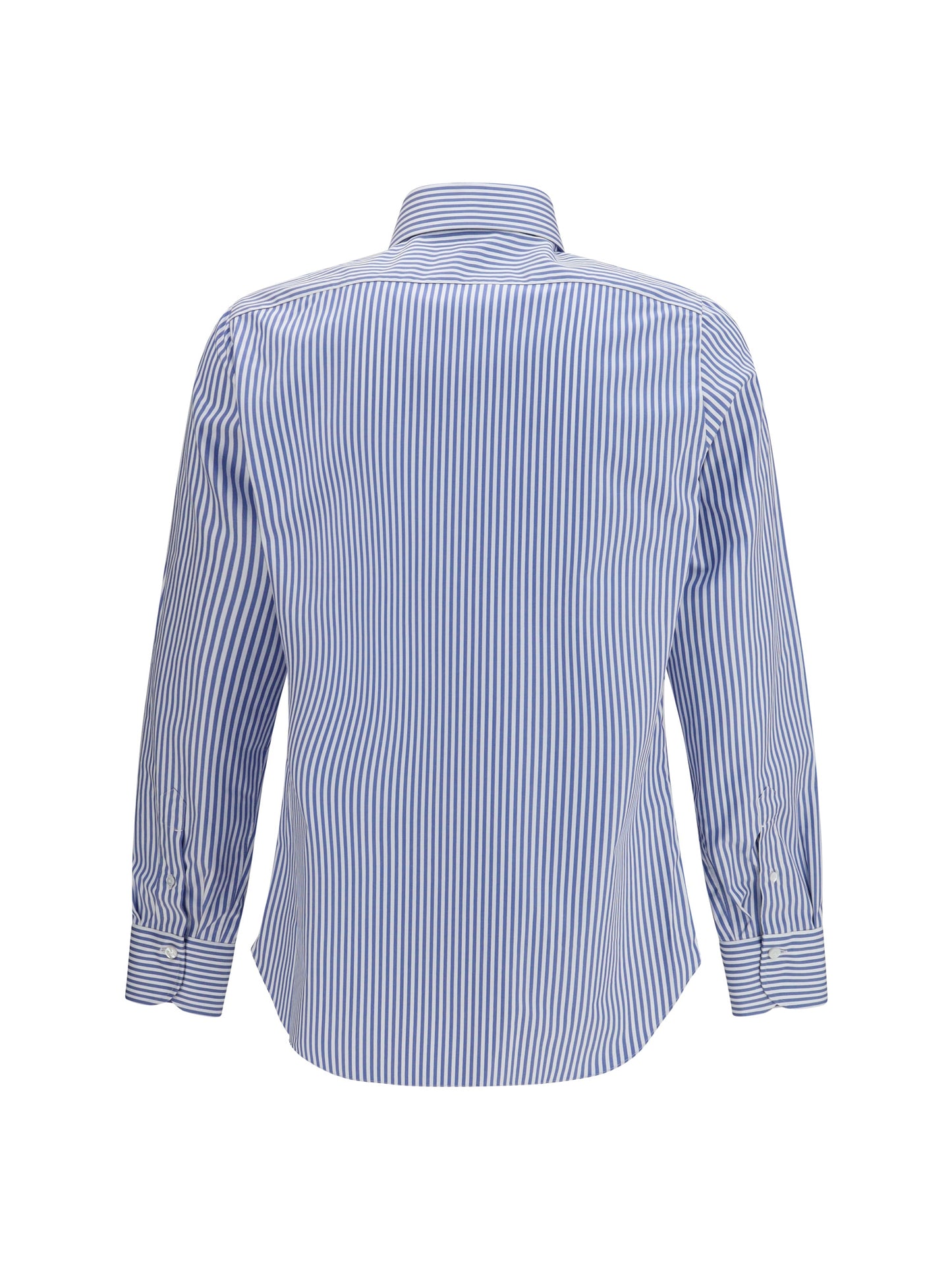 Finamore Striped Cotton Shirt — Blue