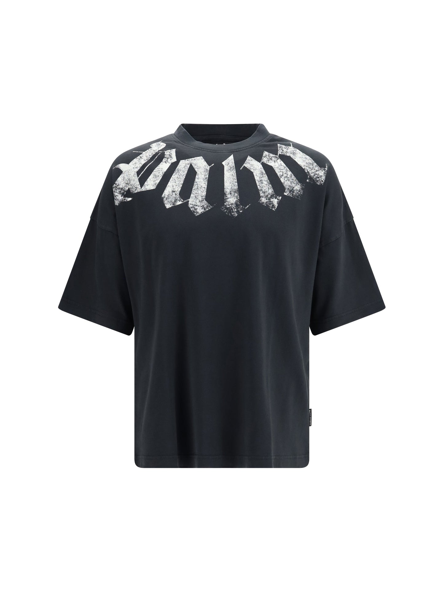 Palm Angels Big Neck Logo Print T-Shirt — Black