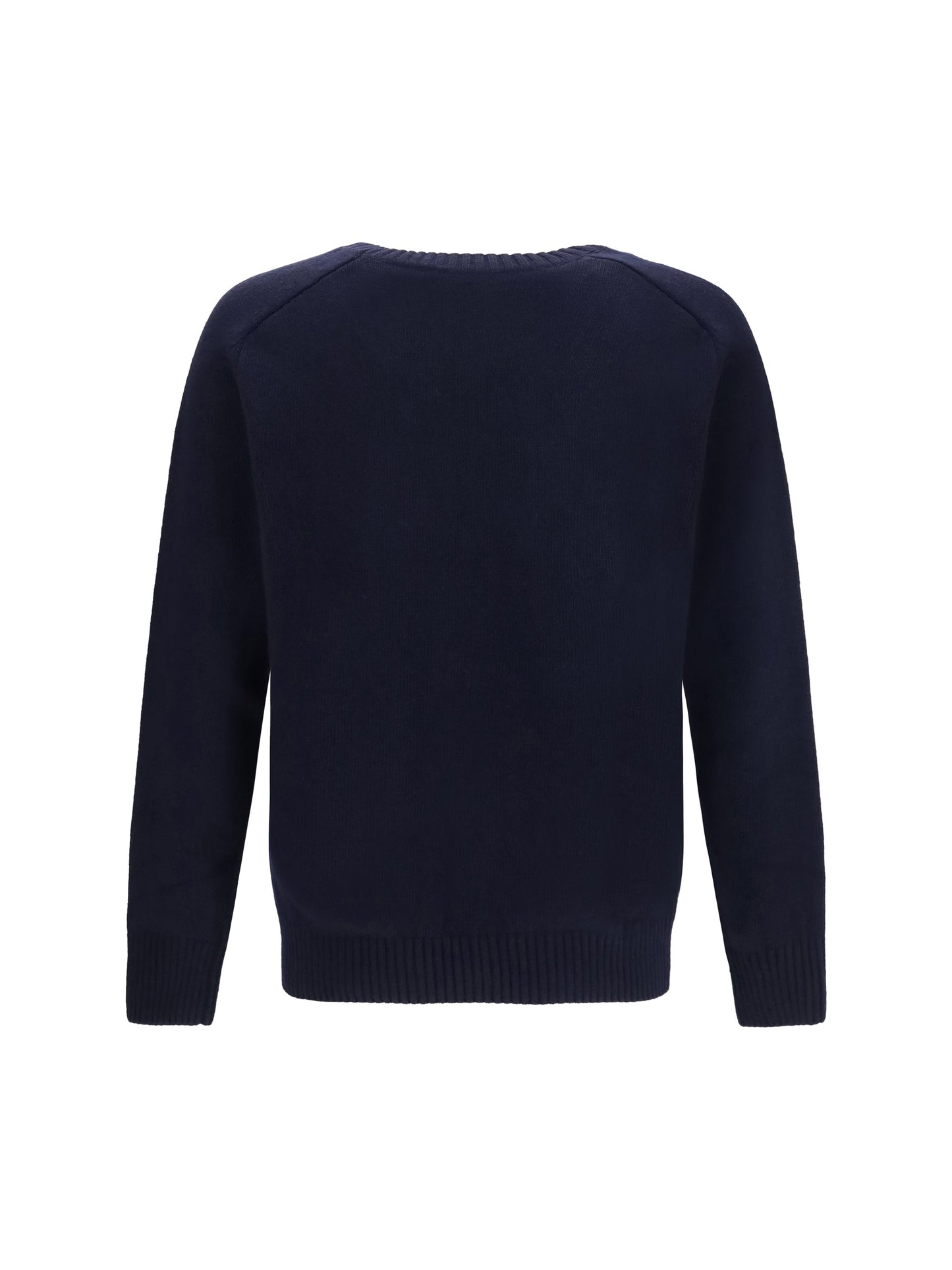 Brooksfield Fleece Wool Crewneck Sweater — Navy