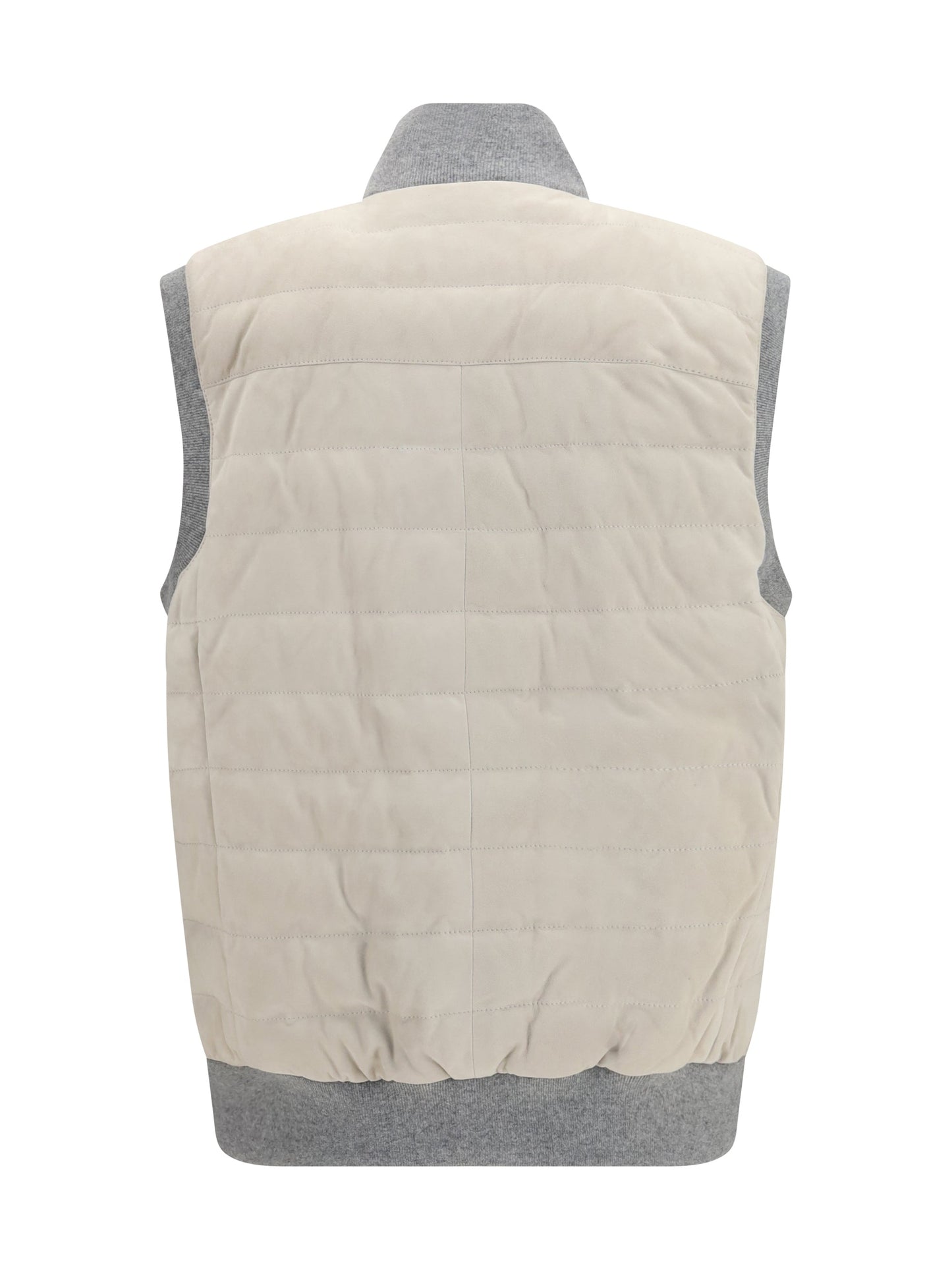 Brunello Cucinelli Padded Quilted Vest — White