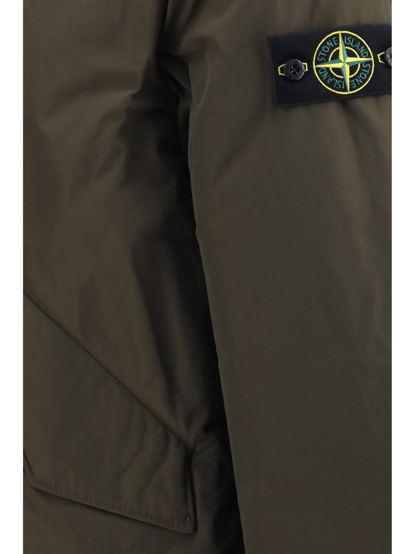 Stone Island Padded Micro Twill Down Jacket — Gray