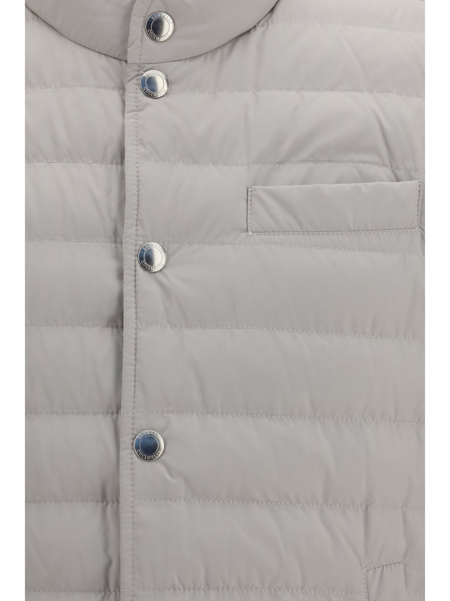 Brunello Cucinelli Padded Quilted Gilet — Gray
