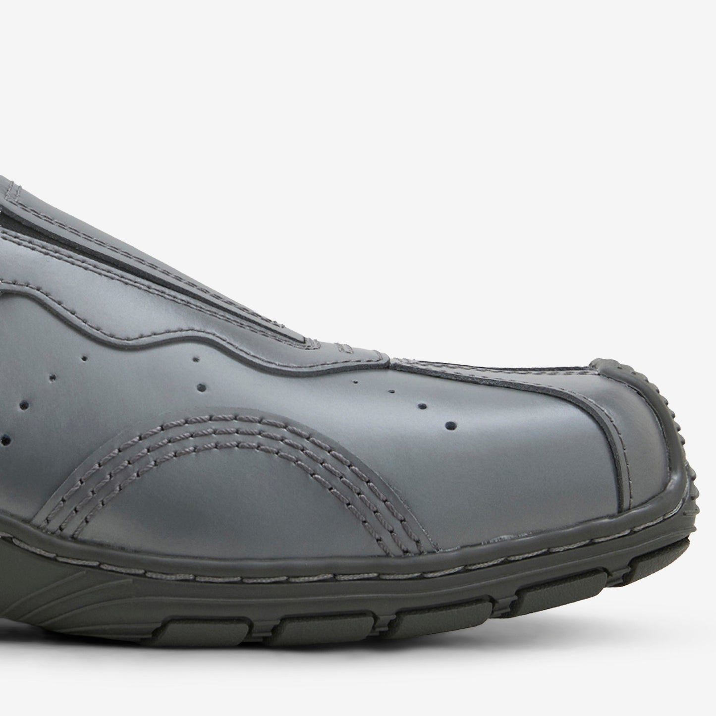 Aurix Slip On Mule Gunmetal Satin Finish Leather