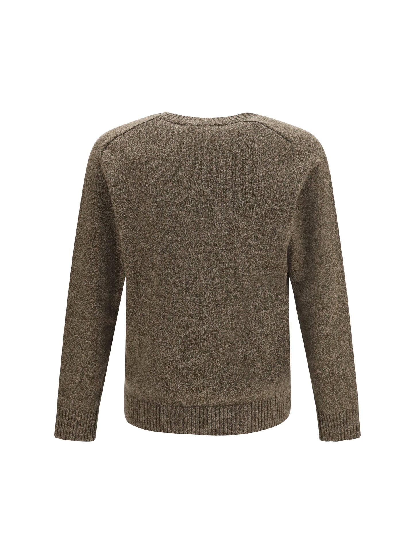 Brooksfield Double-Yarn Fleece Wool Sweater — Brown