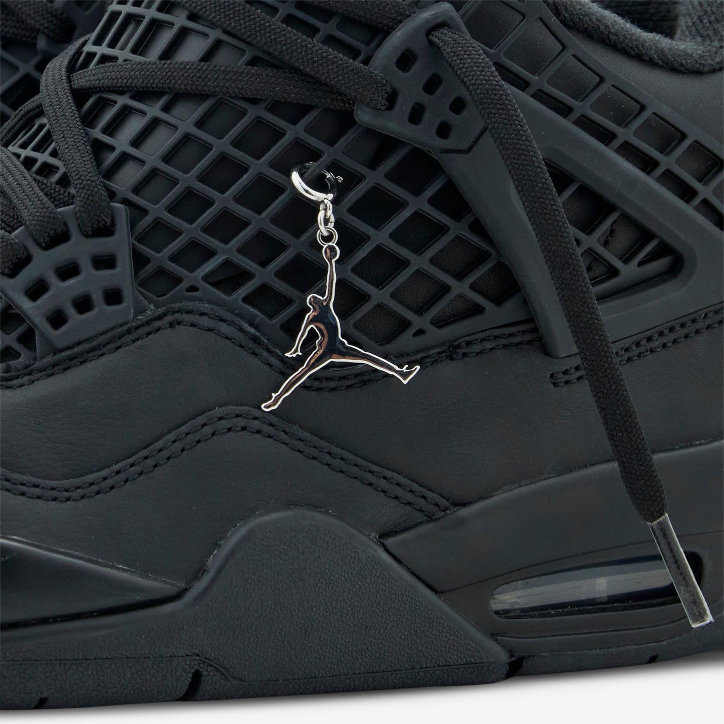 Women's Air Jordan 4 Net Black | Black | Metallic Silver