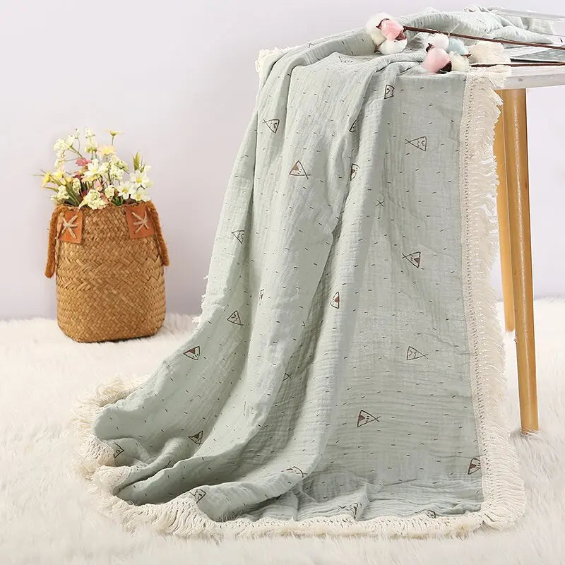 Floral Print Baby Muslin Blanket Newborn Babies Accessories Cotton Swaddle Wrap Soft Diapers for New Born Bed Cover Quilt Manta