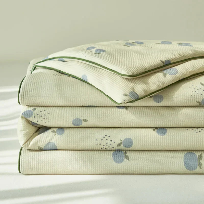Summer Quilt  Class A Knitted Aerobic Cotton Printed Soybean Quilt Summer Bedspread Home Textiles