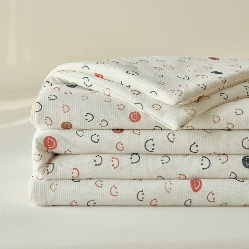 Summer Quilt Class A Knitted Aerobic Cotton Printed Soybean Quilt Summer Bedspread Home Textiles