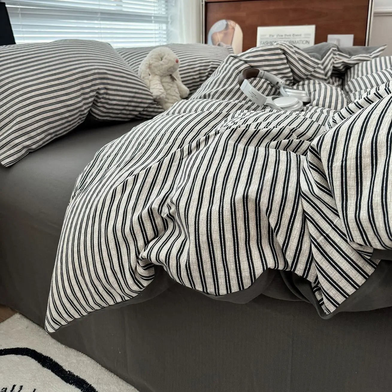 Duvet Cover Set  A-class Ultra Soft Jacquard Double-layer Yarn Washed Cotton Bedding Set  Floral Bed Sheet
