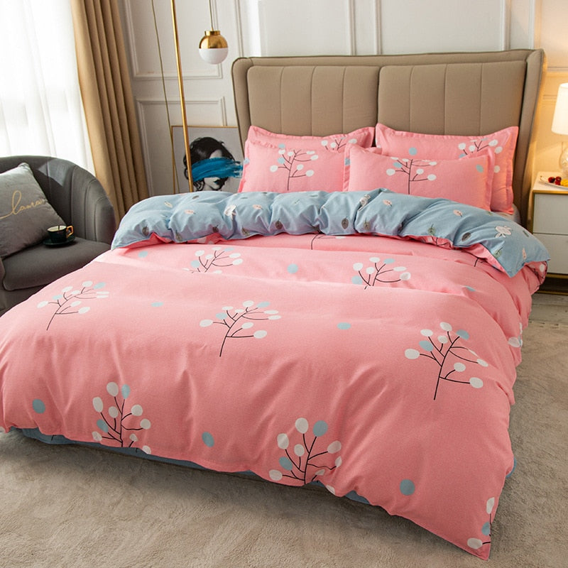 Cute Cartoon Print Duvet Cover 220x240 Lovely Pattern Adults Kids Quilt Cover AB Double-sided Comforter Covers No Pillow Cases