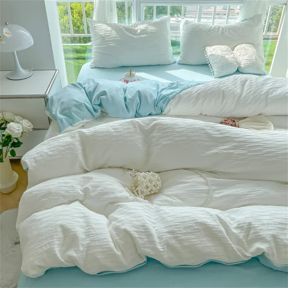 Fashion Bedding Set Home King Size Textile Bed Comforter Set Skin Friendly Fabric Duvet Cover Quilt Cover Pillowcase Bed Linen