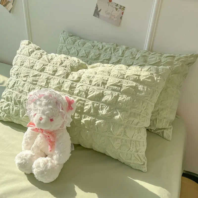 Bedroom Sets Bedding Set Queen Size Bed Sheets Set Quilt Cover Schoolgirl Washed Cotton Sheet Free Shipping Beddings Sets Girl