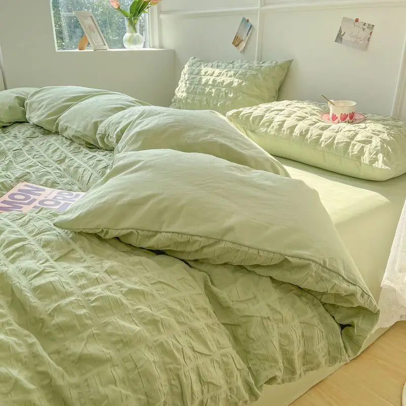 Bedroom Sets Bedding Set Queen Size Bed Sheets Set Quilt Cover Schoolgirl Washed Cotton Sheet Free Shipping Beddings Sets Girl