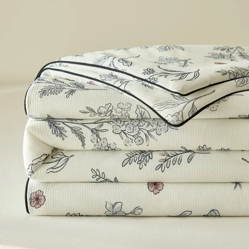 Summer Quilt  Class A Knitted Aerobic Cotton Printed Soybean Quilt Summer Bedspread Home Textiles