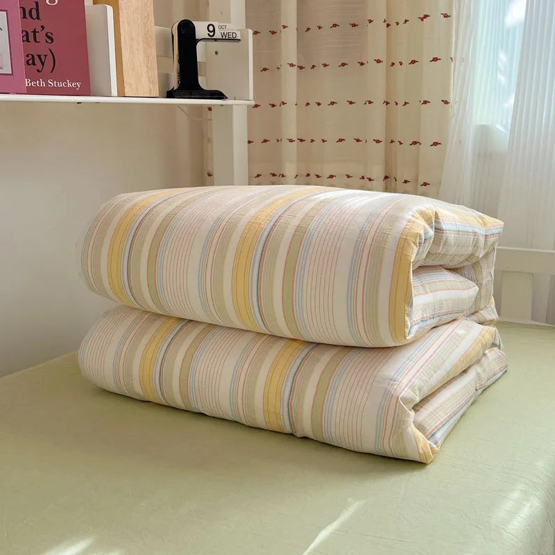 Beddings Sets Cotton Plaid Bedroom Bedding Set White Dormitory Student Bed Linen Set Twin Size Bedding on Offer Sheet Queen King