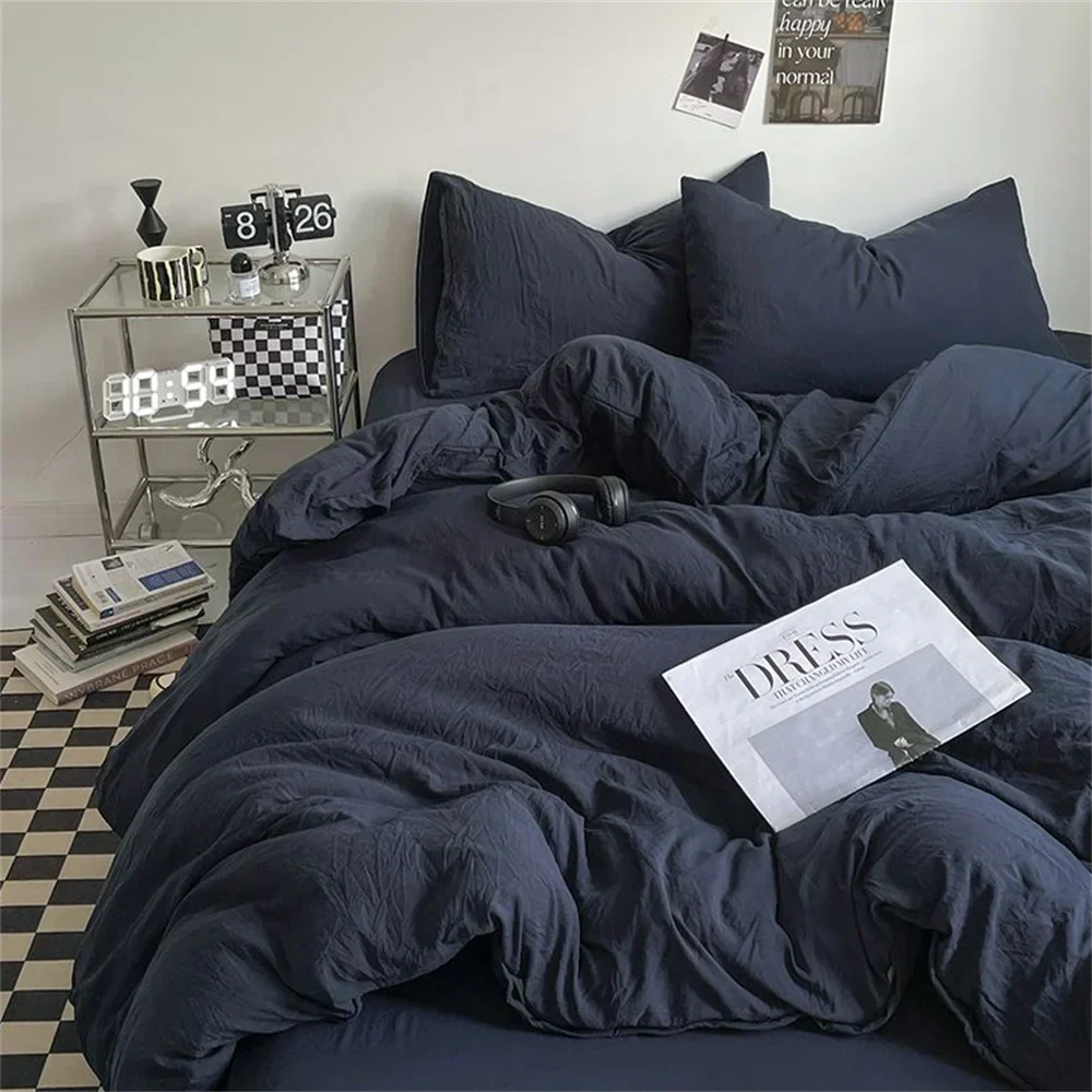 100% Thick Brushed Bed Sheets, Duvet Cover Set, Four Piece Bedding Set Three Piece Bedding, Fully Enclosed for Home Gift