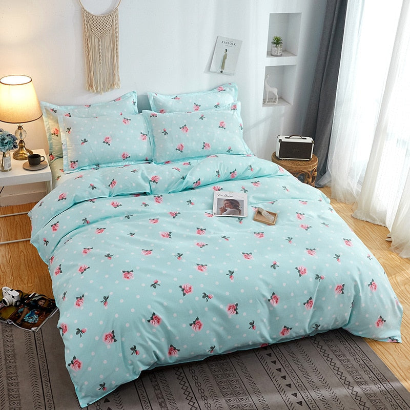 Cute Cartoon Print Duvet Cover 220x240 Lovely Pattern Adults Kids Quilt Cover AB Double-sided Comforter Covers No Pillow Cases
