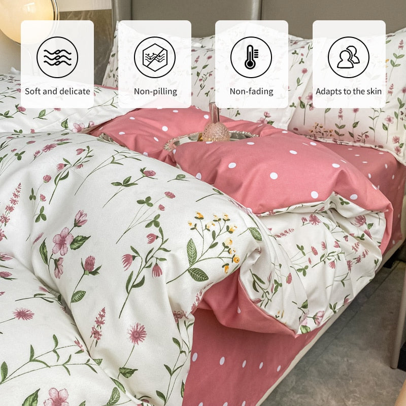1 Pc 100% Cotton Duvet Cover 200x200,Small Fresh Single Quilt Cover,Without Pillowcase,No Bed Sheet