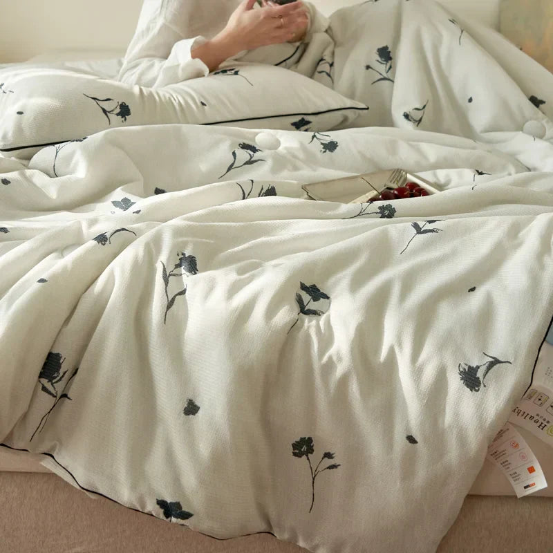 Summer Quilt Class A Knitted Aerobic Cotton Printed Soybean Quilt Summer Bedspread Home Textiles