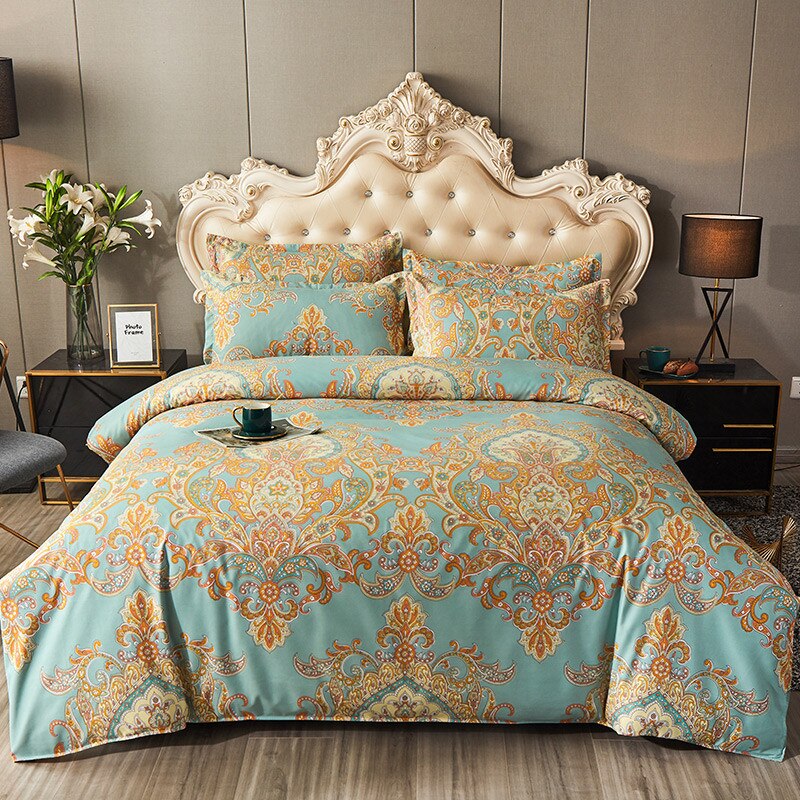 4pcs Set Winter Soft Nordic Double Bed Bedding Set Luxury Jacquard Non-irritating Sheet Quilt Cover Pillowcase 200x230cm