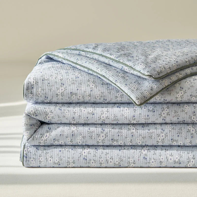 Summer Quilt  Class A Knitted Aerobic Cotton Printed Soybean Quilt Summer Bedspread Home Textiles
