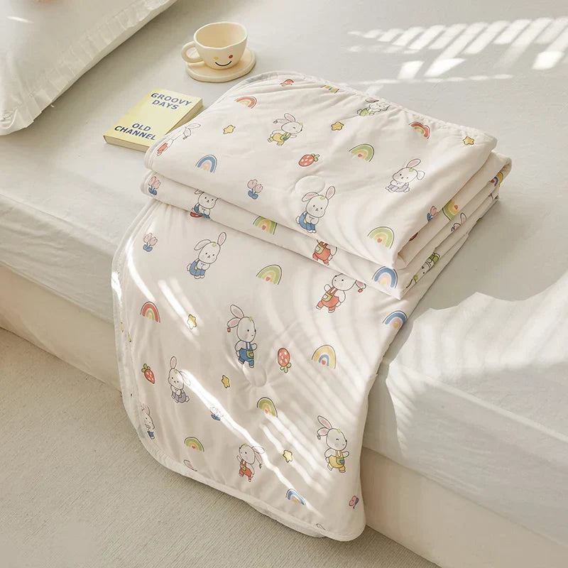 Pure Mulberry Silk Comforter for Summer/Spring Natural Long Strand Silk Fill Duvet Mulberry Silk Bedding Noiseless Lyocell Shell