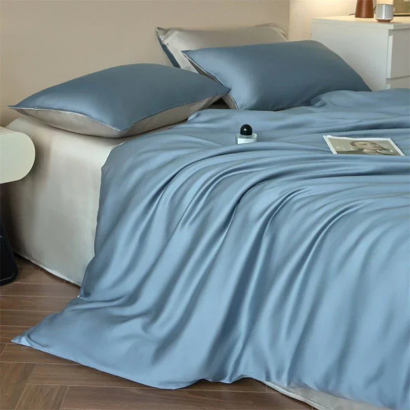 100s Lyocell Silkly Bedding Sets Summer Bed Linens Ru Europe Queen King Single Size Pillowcase Sheet Duvet Cover