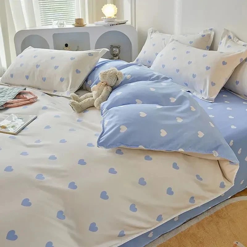 Checkerboard Bedding Set No Comforter Quilt Duvet Cover Pillowcase Flat Sheet Single Queen Size Polyester Bedclothes
