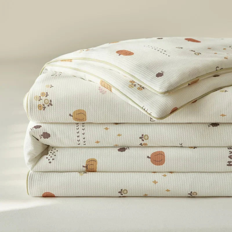 Summer Quilt  Class A Knitted Aerobic Cotton Printed Soybean Quilt Summer Bedspread Home Textiles