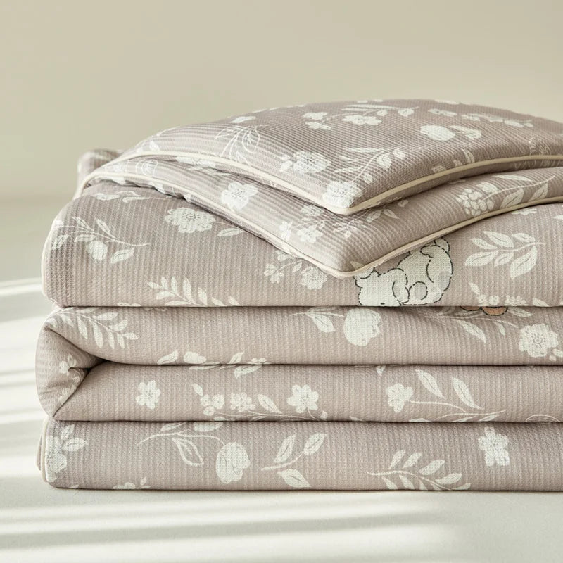 Summer Quilt  Class A Knitted Aerobic Cotton Printed Soybean Quilt Summer Bedspread Home Textiles