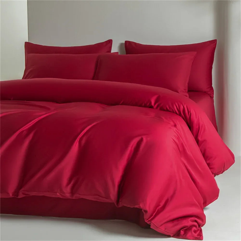 Egyptian Cotton Bedding Sets Bed Linens Ru Europe Queen King Family Sheet Duvet Cover Pillowcase Solid Underwear