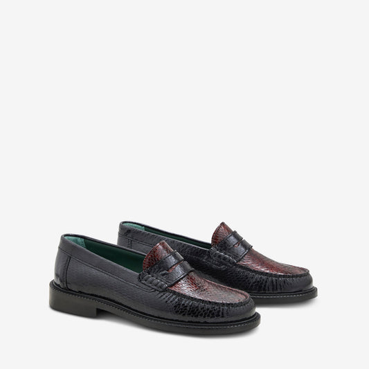 Yardee Two-Tone Moccasin Loafer Navy | Brown