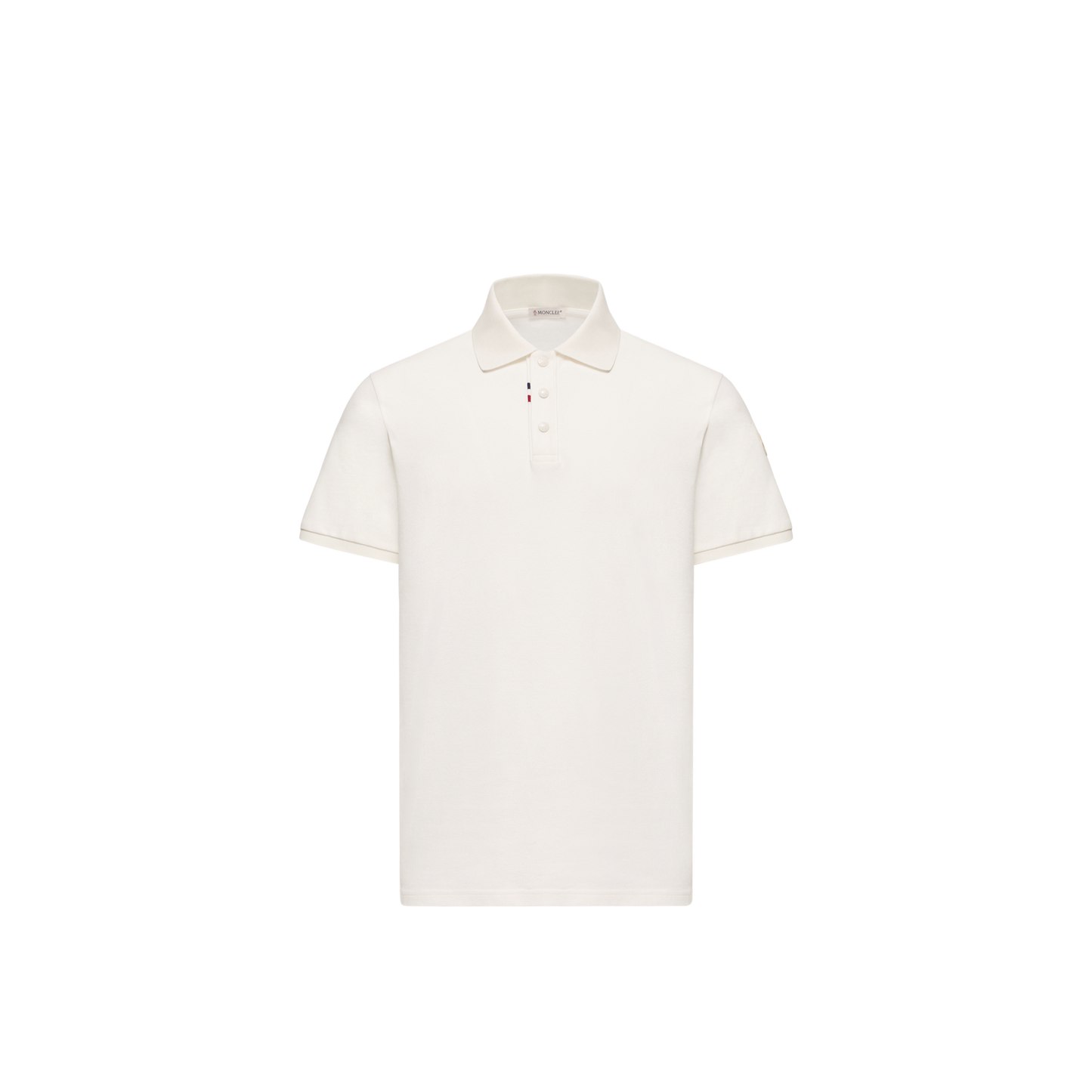 Moncler Short-Sleeve Cotton Piqué Polo — White