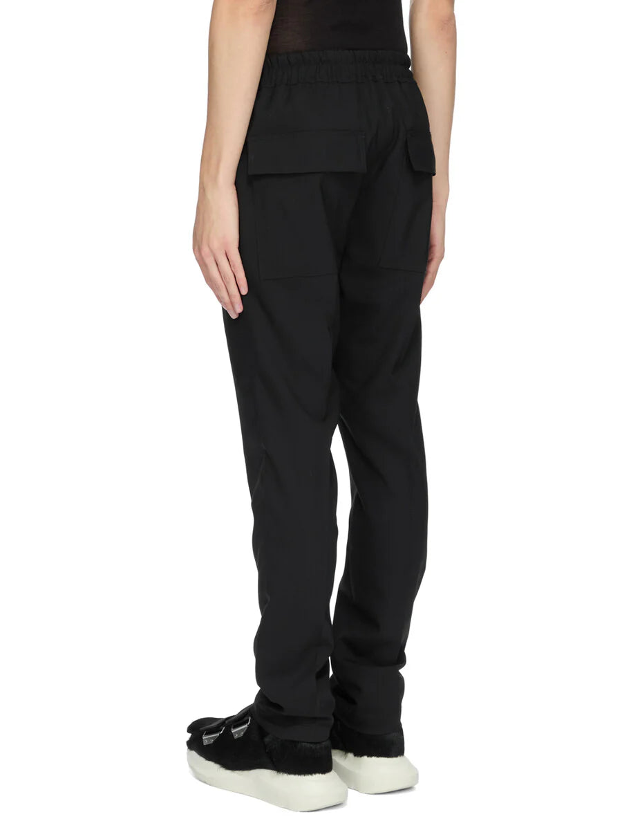 Rick Owens Drawstring Wool Trousers — Black