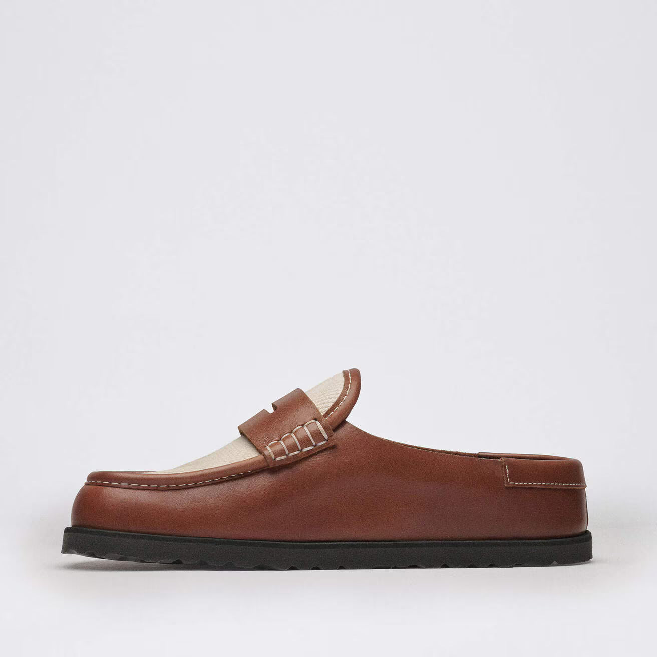 Birkenstock 1774 Leather Wrapped Loafer Sandal — Brown