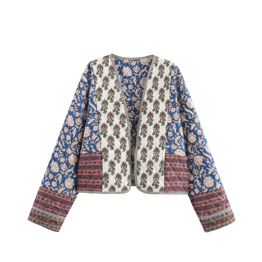 Double-Sided Print Quilted Loose Cotton Jacket