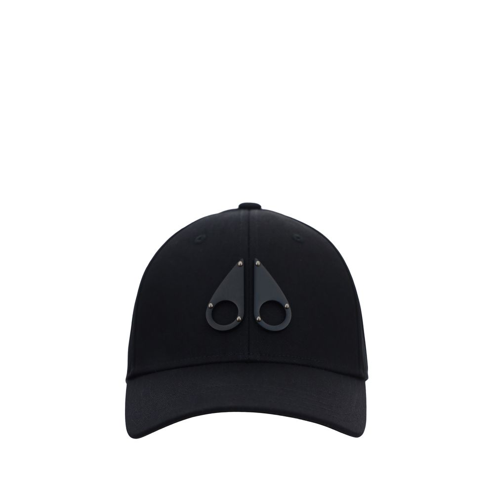 Moose Knuckles MOM31MA534283BB Cotton Logo Baseball Cap — Black