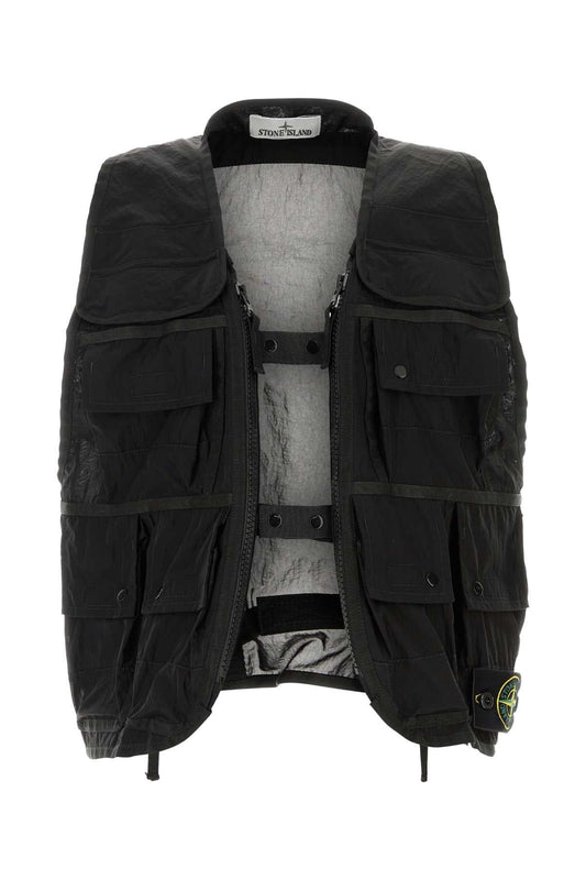 Stone Island Multi-Pocket Nylon Jacket — Black